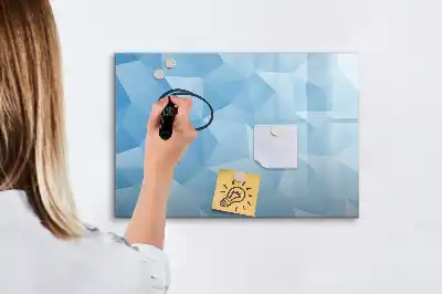 Tablă magnetică cu ștergere uscată cu model de abstracție cu triunghiuri