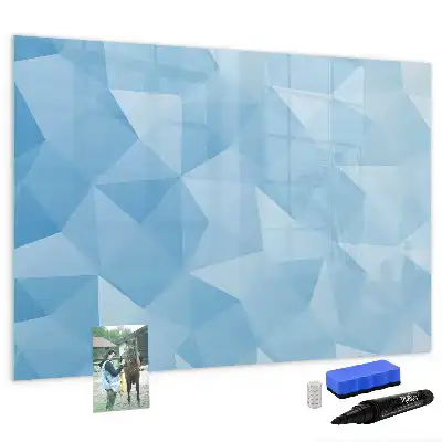 Tablă magnetică cu ștergere uscată cu model de abstracție cu triunghiuri