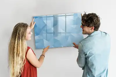Tablă magnetică cu ștergere uscată cu model de abstracție cu triunghiuri