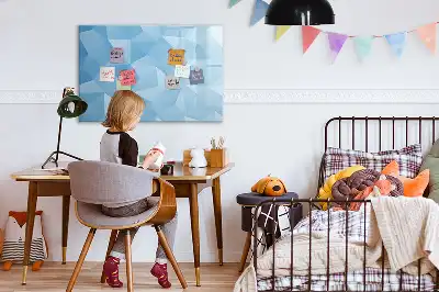 Tablă magnetică cu ștergere uscată cu model de abstracție cu triunghiuri