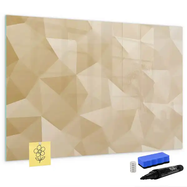 Tablă magnetică cu ștergere uscată cu model abstract de triunghiuri