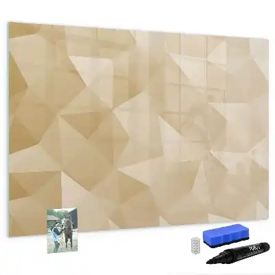 Tablă magnetică cu ștergere uscată cu model abstract de triunghiuri