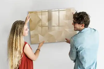 Tablă magnetică cu ștergere uscată cu model abstract de triunghiuri