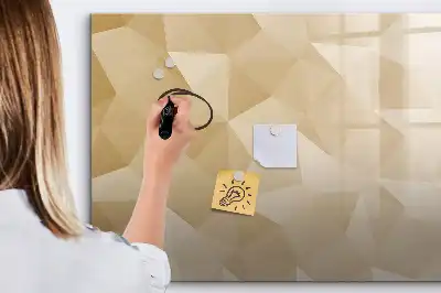 Tablă magnetică cu ștergere uscată cu model abstract de triunghiuri