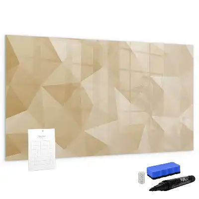 Tablă magnetică cu ștergere uscată cu model abstract de triunghiuri