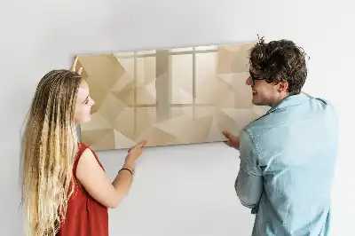 Tablă magnetică cu ștergere uscată cu model abstract de triunghiuri
