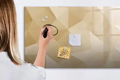 Tablă magnetică cu ștergere uscată cu model abstract de triunghiuri