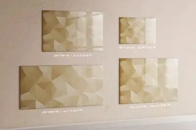 Tablă magnetică cu ștergere uscată cu model abstract de triunghiuri