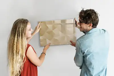Tablă magnetică cu ștergere uscată cu model abstract de triunghiuri