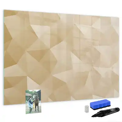 Tablă magnetică cu ștergere uscată cu model abstract de triunghiuri