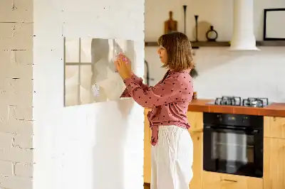 Tablă magnetică cu ștergere uscată cu model abstract de triunghiuri