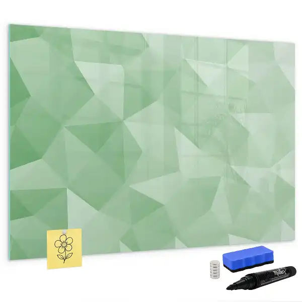 Tablă magnetică cu ștergere uscată cu model de abstracție de triunghiuri