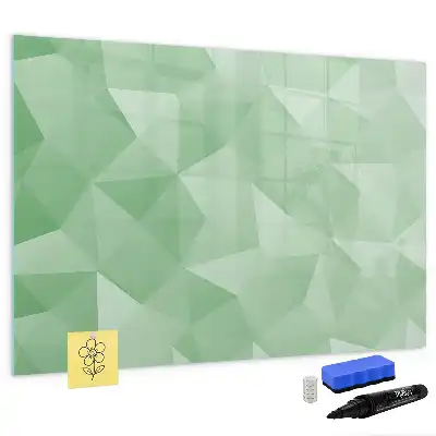 Tablă magnetică cu ștergere uscată cu model de abstracție de triunghiuri