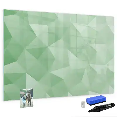 Tablă magnetică cu ștergere uscată cu model de abstracție de triunghiuri