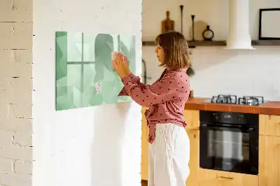 Tablă magnetică cu ștergere uscată cu model de abstracție de triunghiuri