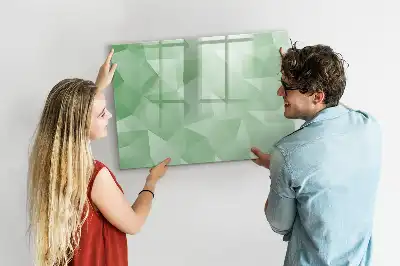 Tablă magnetică cu ștergere uscată cu model de abstracție de triunghiuri