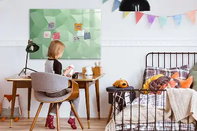Tablă magnetică cu ștergere uscată cu model de abstracție de triunghiuri