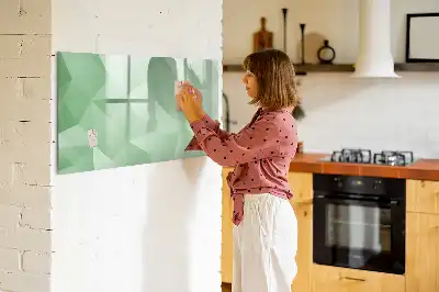 Tablă magnetică cu ștergere uscată cu model de abstracție de triunghiuri