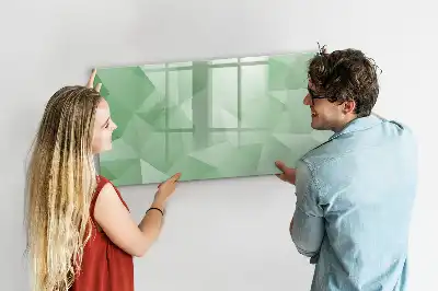 Tablă magnetică cu ștergere uscată cu model de abstracție de triunghiuri