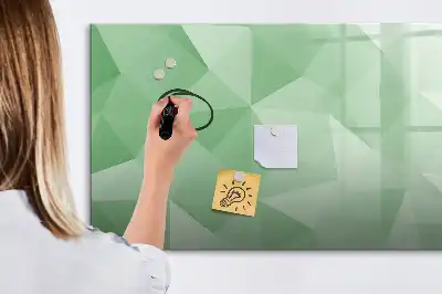 Tablă magnetică cu ștergere uscată cu model de abstracție de triunghiuri