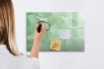 Tablă magnetică cu ștergere uscată cu model de abstracție de triunghiuri