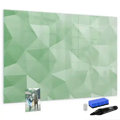 Tablă magnetică cu ștergere uscată cu model de abstracție de triunghiuri