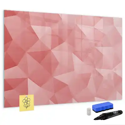 Tablă magnetică cu ștergere uscată cu model abstract de triunghiuri