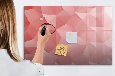 Tablă magnetică cu ștergere uscată cu model abstract de triunghiuri