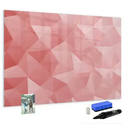 Tablă magnetică cu ștergere uscată cu model abstract de triunghiuri