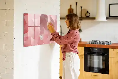 Tablă magnetică cu ștergere uscată cu model abstract de triunghiuri