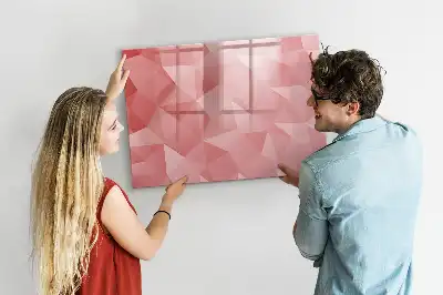 Tablă magnetică cu ștergere uscată cu model abstract de triunghiuri