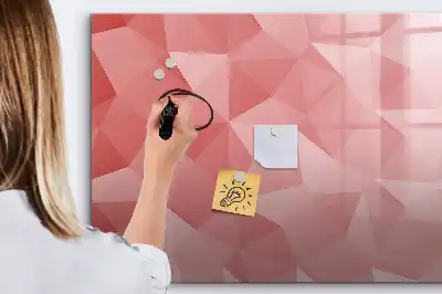 Tablă magnetică cu ștergere uscată cu model abstract de triunghiuri