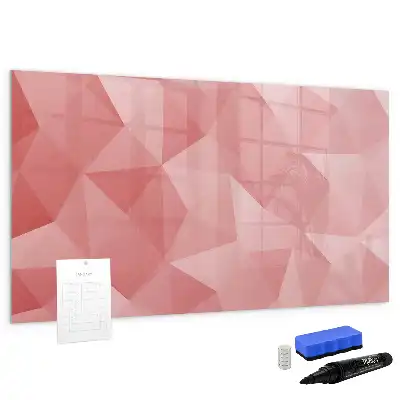 Tablă magnetică cu ștergere uscată cu model abstract de triunghiuri