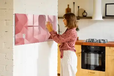 Tablă magnetică cu ștergere uscată cu model abstract de triunghiuri
