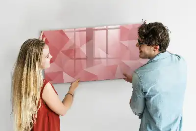 Tablă magnetică cu ștergere uscată cu model abstract de triunghiuri