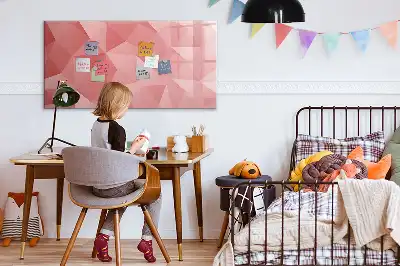 Tablă magnetică cu ștergere uscată cu model abstract de triunghiuri