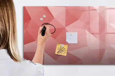 Tablă magnetică cu ștergere uscată cu model abstract de triunghiuri