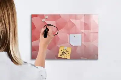 Tablă magnetică cu ștergere uscată cu model abstract de triunghiuri
