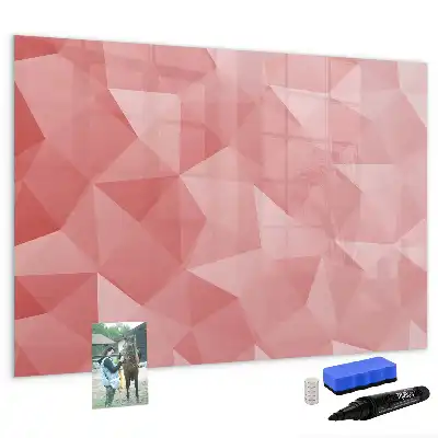 Tablă magnetică cu ștergere uscată cu model abstract de triunghiuri