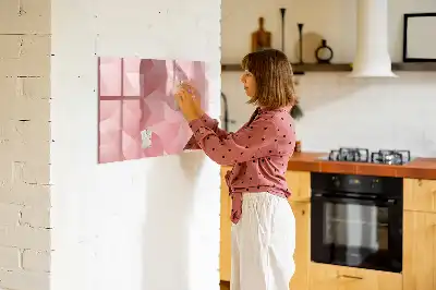 Tablă magnetică cu ștergere uscată cu model abstract de triunghiuri