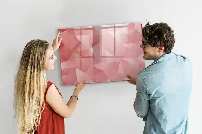 Tablă magnetică cu ștergere uscată cu model abstract de triunghiuri
