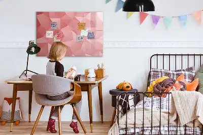 Tablă magnetică cu ștergere uscată cu model abstract de triunghiuri