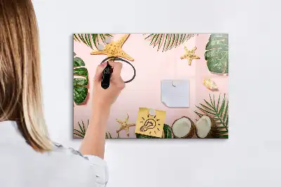 Tablă magnetică cu ștergere uscată cu design atmosferă de vară