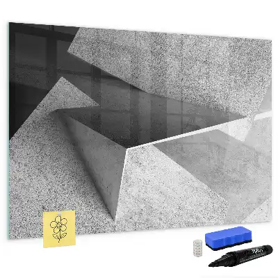 Tablă magnetică cu ștergere uscată cu model abstracție de triunghi