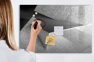Tablă magnetică cu ștergere uscată cu model abstracție de triunghi