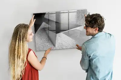 Tablă magnetică cu ștergere uscată cu model abstracție de triunghi