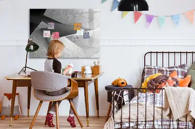 Tablă magnetică cu ștergere uscată cu model abstracție de triunghi