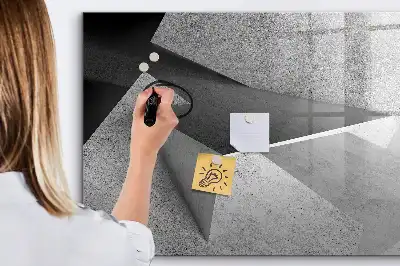 Tablă magnetică cu ștergere uscată cu model abstracție de triunghi