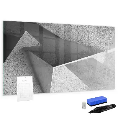 Tablă magnetică cu ștergere uscată cu model abstracție de triunghi