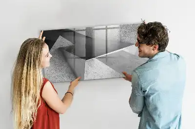 Tablă magnetică cu ștergere uscată cu model abstracție de triunghi